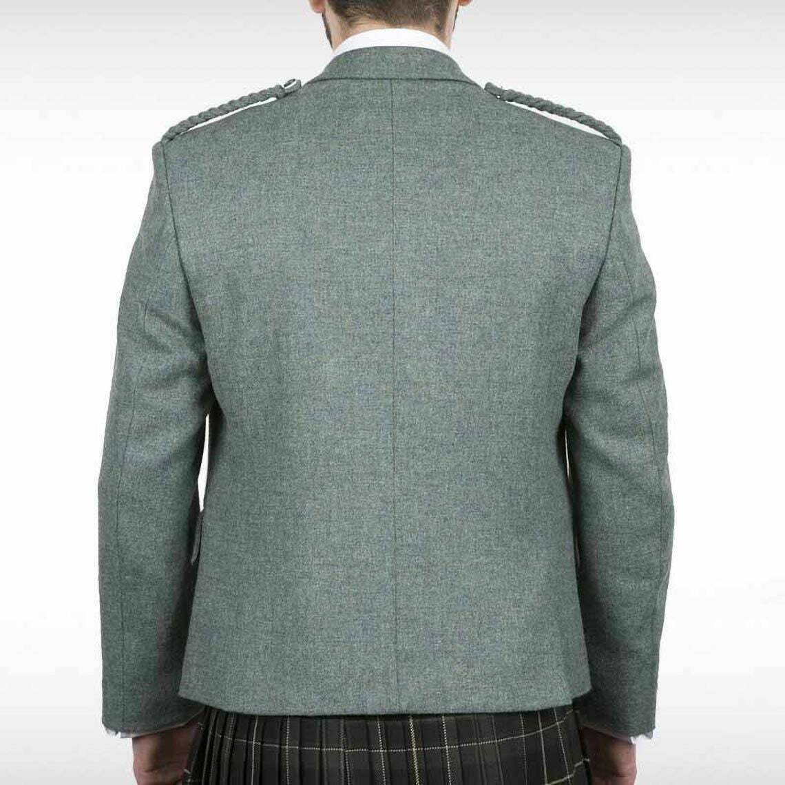 Scottish Men's Lovat Green Argyle kilt Jacket With Waistcoat Wedding Kilt Jacket